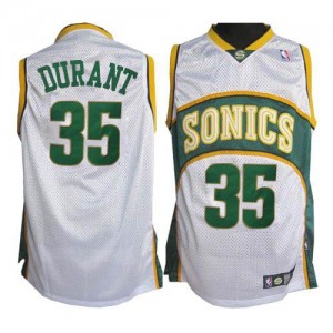 Maillot Authentic Oklahoma City Thunder NBA SuperSonics Blanc - #35 Kevin Durant - Homme