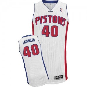 Detroit Pistons Bill Laimbeer #40 Home Authentic Maillot d'équipe de NBA - Blanc pour Homme