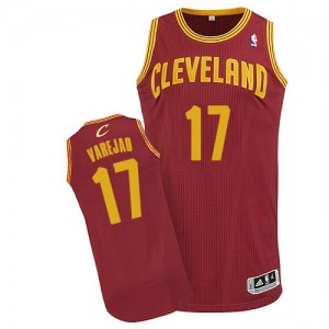 Maillot NBA Cleveland Cavaliers #17 Anderson Varejao Vin Rouge Adidas Authentic Road - Homme