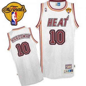 Maillot Adidas Blanc Throwback Finals Patch Authentic Miami Heat - Tim Hardaway #10 - Homme