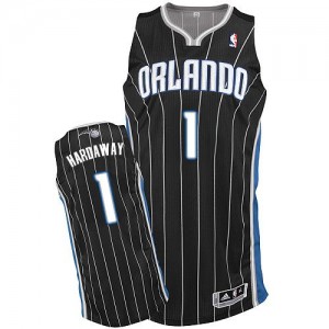 Orlando Magic #1 Adidas Alternate Noir Authentic Maillot d'équipe de NBA pas cher - Penny Hardaway pour Homme