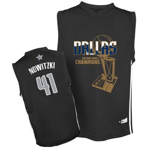 Maillot Authentic Dallas Mavericks NBA Finals Champions Noir - #41 Dirk Nowitzki - Homme