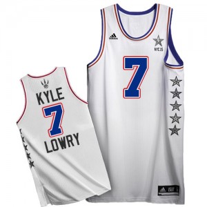 Maillot NBA Toronto Raptors #7 Kyle Lowry Blanc Adidas Authentic 2015 All Star - Homme