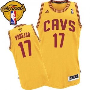 Maillot NBA Or Anderson Varejao #17 Cleveland Cavaliers Alternate 2015 The Finals Patch Swingman Homme Adidas