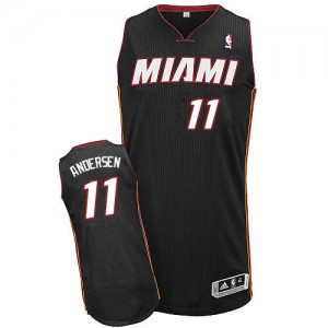 Maillot NBA Authentic Chris Andersen #11 Miami Heat Road Noir - Homme