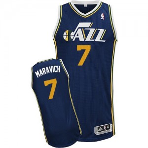 Utah Jazz #7 Adidas Road Bleu marin Authentic Maillot d'équipe de NBA en vente en ligne - Pete Maravich pour Homme