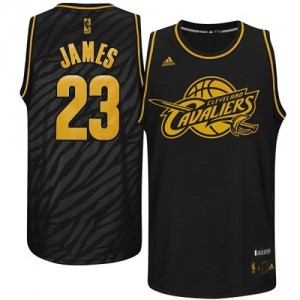 Maillot NBA Cleveland Cavaliers #23 LeBron James Noir Adidas Swingman Precious Metals Fashion - Homme