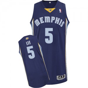 Maillot NBA Memphis Grizzlies #5 Courtney Lee Bleu marin Adidas Authentic Road - Homme