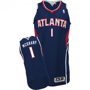 Maillot NBA Authentic Tracy Mcgrady #1 Atlanta Hawks Road Bleu marin - Homme