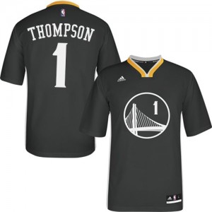 Maillot NBA Noir Jason Thompson #1 Golden State Warriors Alternate Authentic Homme Adidas