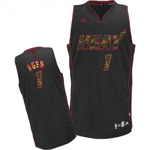 Miami Heat Chris Bosh #1 Fashion Authentic Maillot d'équipe de NBA - Camo noir pour Homme