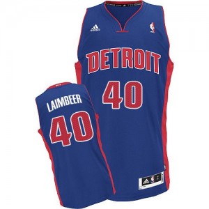 Maillot NBA Detroit Pistons #40 Bill Laimbeer Bleu royal Adidas Swingman Road - Homme