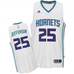 Maillot NBA Blanc Al Jefferson #25 Charlotte Hornets Home Swingman Homme Adidas