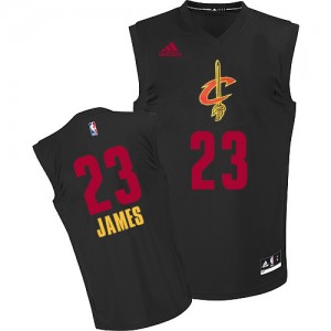 Maillot NBA Cleveland Cavaliers #23 LeBron James Noir Adidas Authentic New Fashion - Homme