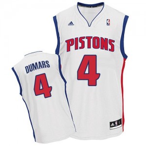 Maillot NBA Detroit Pistons #4 Joe Dumars Blanc Adidas Swingman Home - Homme
